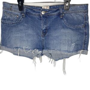 Mudd Cutoff Denim Shorts Womens Jr 13 Vintage Y2K Mid-Rise Micro Jean Blue